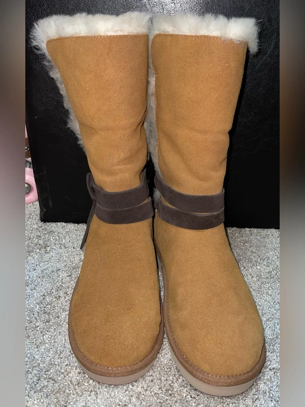 Koolaburra Rozalia Women’s tall winter boot 8 chestnut suede